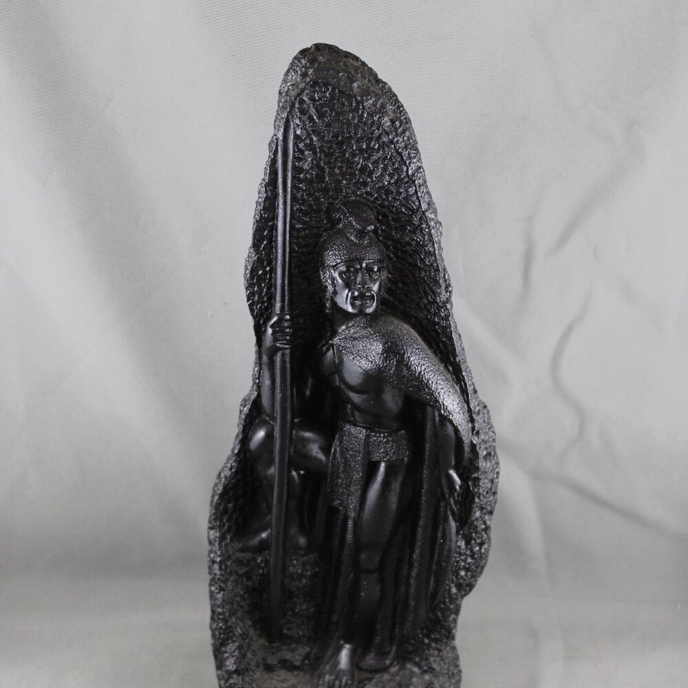 Vintage Coco Joe's Statue - King Kamehameha with Spear in Cave - Made with Lava